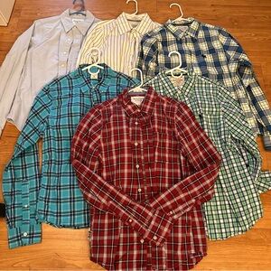 6 Abercrombie Men's Shirts Sz Med & Sm